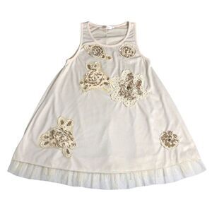 Simply Couture Top Large Cream Tunic Layered Fairy Cottagecore Lagenlook Boho